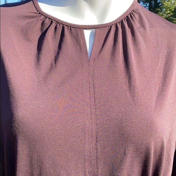 Nine West Petite Maroon Blouse with tie, size P/L - Picture 3 of 9
